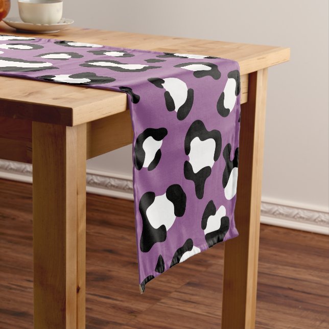 Leopard Pattern, Leopard Spots, Purple Leopard Medium Table Runner (In Situ)