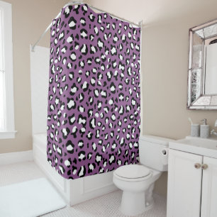 Leopard Pattern, Leopard Spots, Purple Leopard Shower Curtain