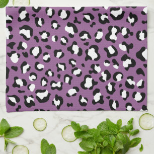 Leopard Pattern, Leopard Spots, Purple Leopard Tea Towel