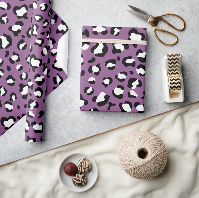 Leopard Pattern, Leopard Spots, Purple Leopard Wrapping Paper (Crafts)