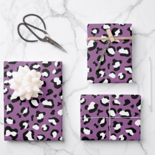 Leopard Pattern, Leopard Spots, Purple Leopard Wrapping Paper Sheet