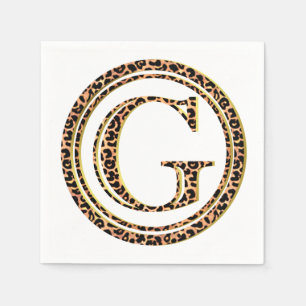 Leopard Pattern Letter "G" Napkin