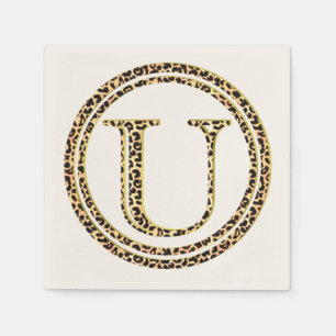 Leopard Pattern Letter "U" Napkin