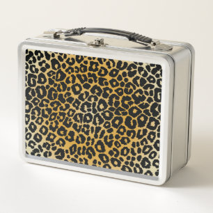 Leopard Pattern Metal Lunch Box