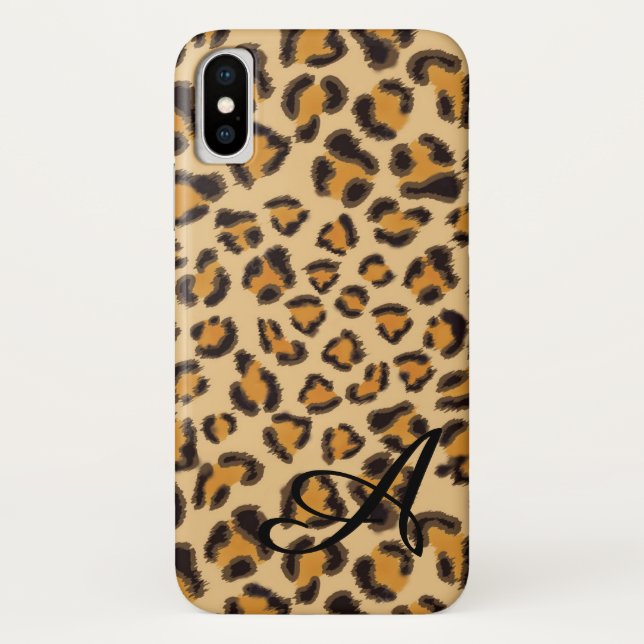 Leopard pattern -monogrammed Case-Mate iPhone case (Back)