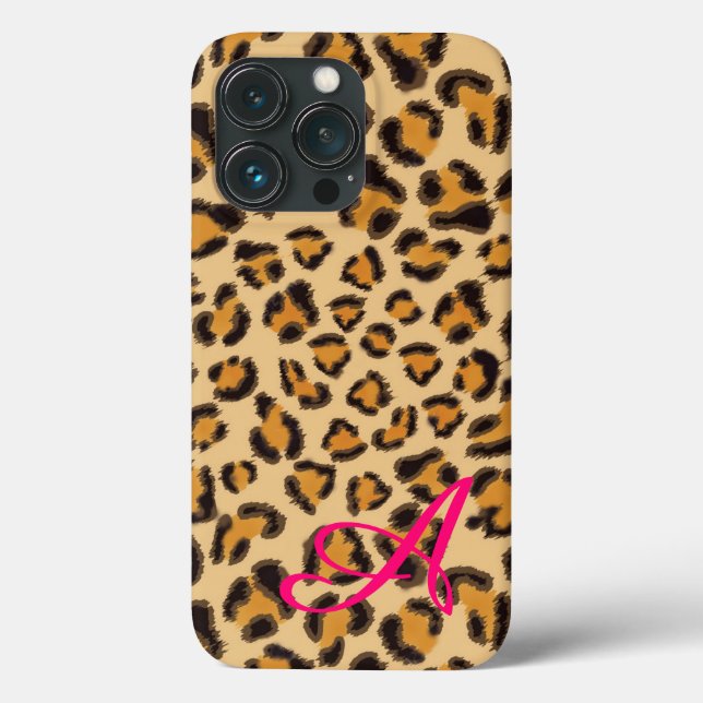 Leopard pattern -monogrammed  Case-Mate iPhone case (Back)