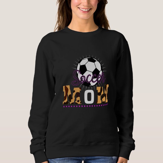 Leopard Pattern Mothers Day Best Soccer Mum Ever Sweatshirt (Front)