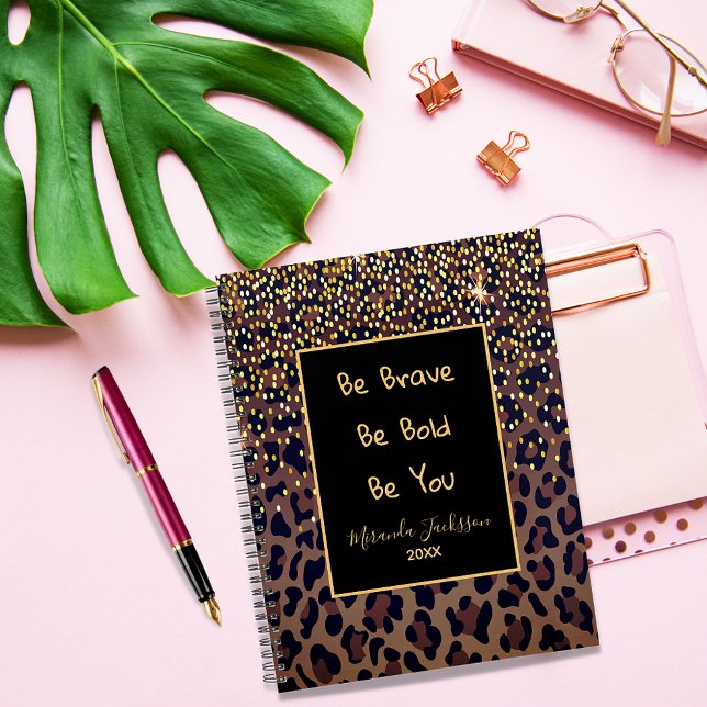 Leopard pattern motivational brown black 2026 planner (Creator Uploaded)