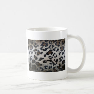 Leopard pattern, natural colour fake fur closeup coffee mug