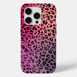 Leopard Pattern on Colourful Backdrop iPhone 15 Pro Case
