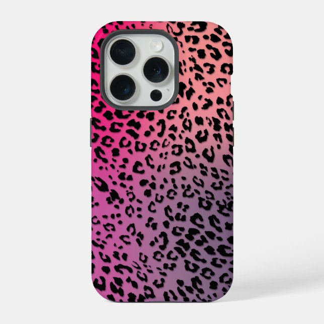 Leopard Pattern on Colourful Backdrop iPhone Case (Back)