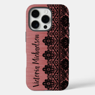 Leopard Pattern on Pink iPhone 16 Pro Case
