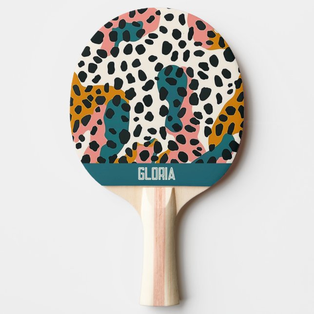 Leopard Pattern Ping Pong Paddle (Front)