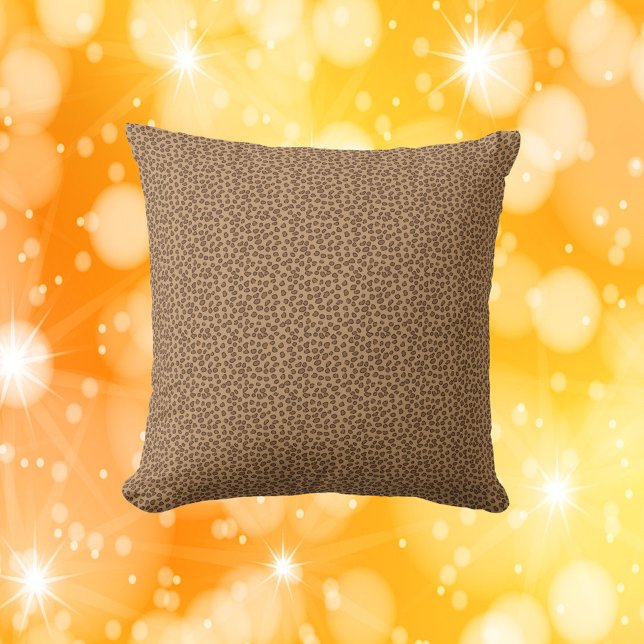 Leopard Pattern Print Brown Cushion (A throw pillow with a brown leopard print pattern.)