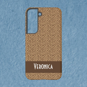 Leopard Pattern Print Brown Personalize Samsung Galaxy Case