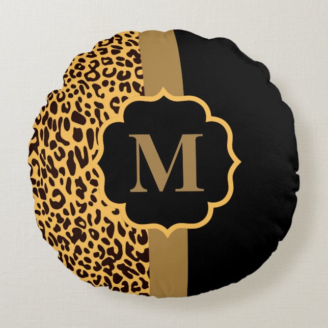 Leopard Pattern Round Cushion (Front)