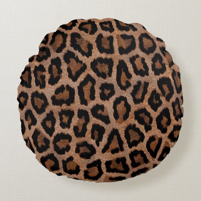 Leopard Pattern Round Cushion (Front)