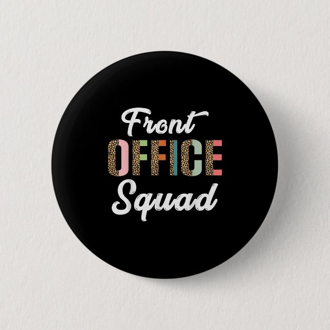 Leopard Pattern School Secretary Admin Front Offic 6 Cm Round Badge (Front)