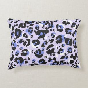 Leopard pattern seamless. Purple leo skin texture. Decorative Cushion