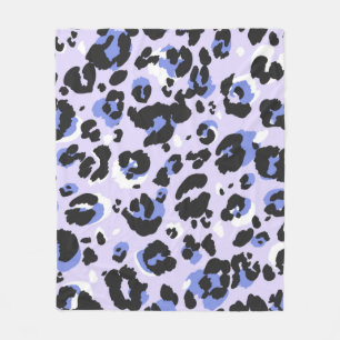 Leopard pattern seamless. Purple leo skin texture. Fleece Blanket