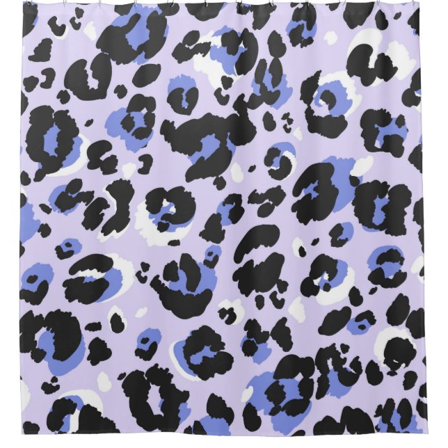 Leopard pattern seamless. Purple leo skin texture. Shower Curtain (Front)