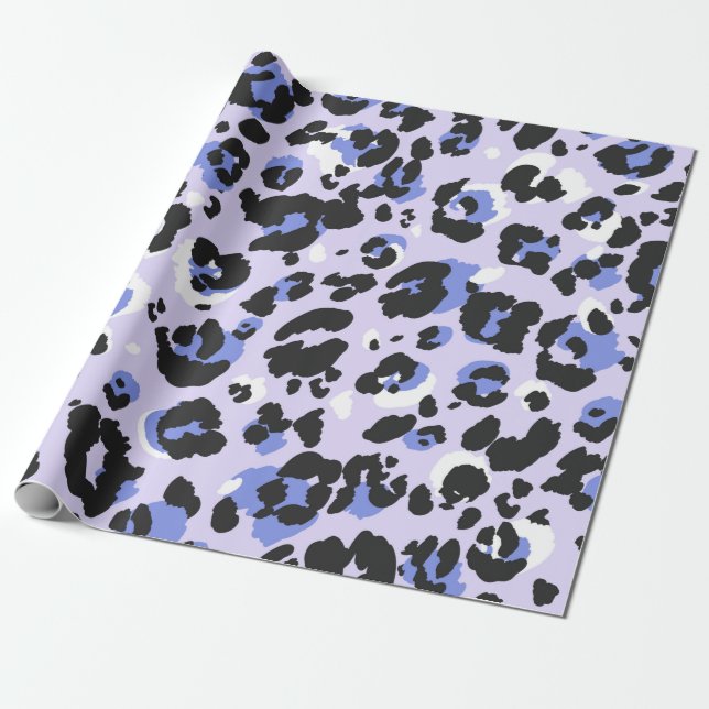 Leopard pattern seamless. Purple leo skin texture. Wrapping Paper (Unrolled)