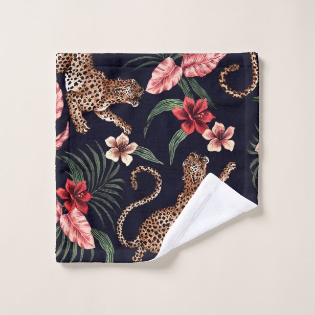 Leopard Pattern Shower Curtain Wash Cloth (Wash Cloth)