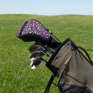 Leopard Pattern, Spots, Purple Leopard, Your Name Golf Head Cover
