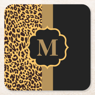 Leopard Pattern Square Paper Coaster