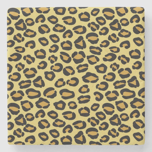 Leopard Pattern Stone Coaster (Front)