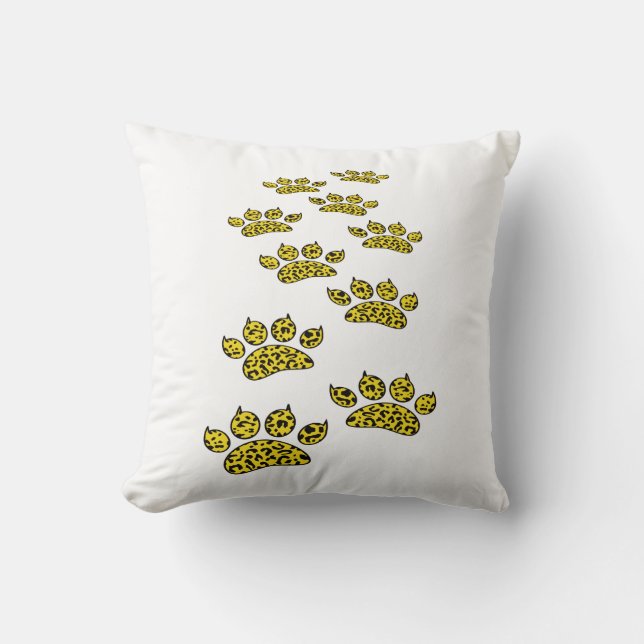 Leopard Paw Print Cushion (Front)