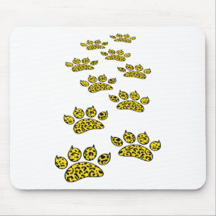 Leopard Paw Print Mouse Pad