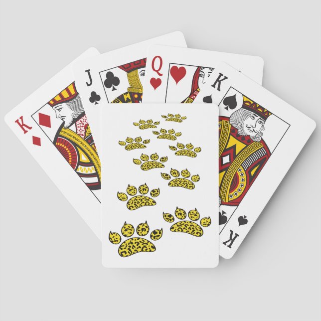 Leopard Paw Print Playing Cards (Back)