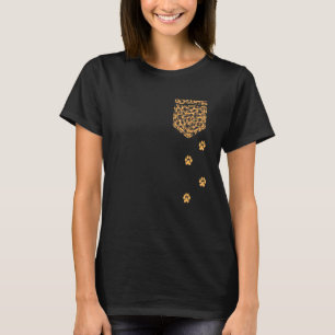 Leopard Paw Print Pocket Cool Animal Cheetah T-Shirt
