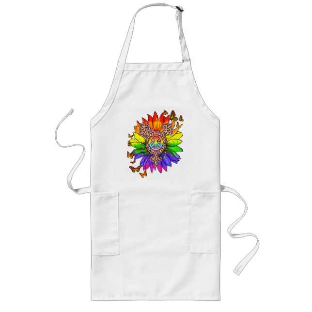 Leopard Pe Sign LGBT Pride Month Long Apron (Front)