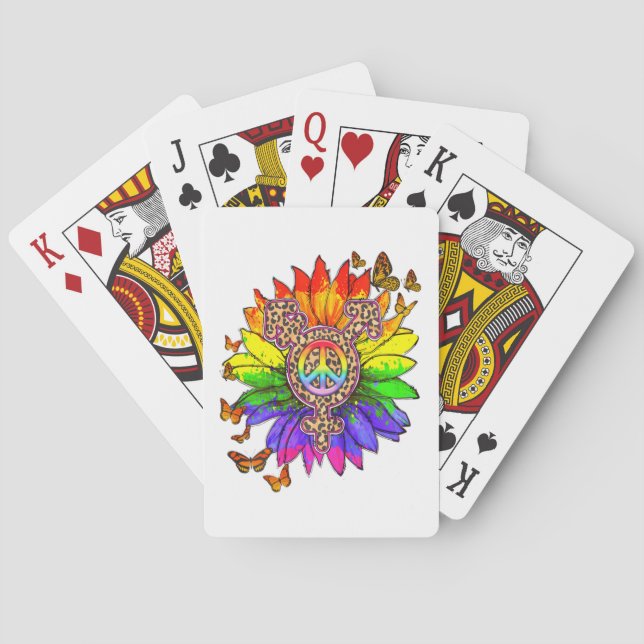 Leopard Pe Sign LGBT Pride Month Playing Cards (Back)