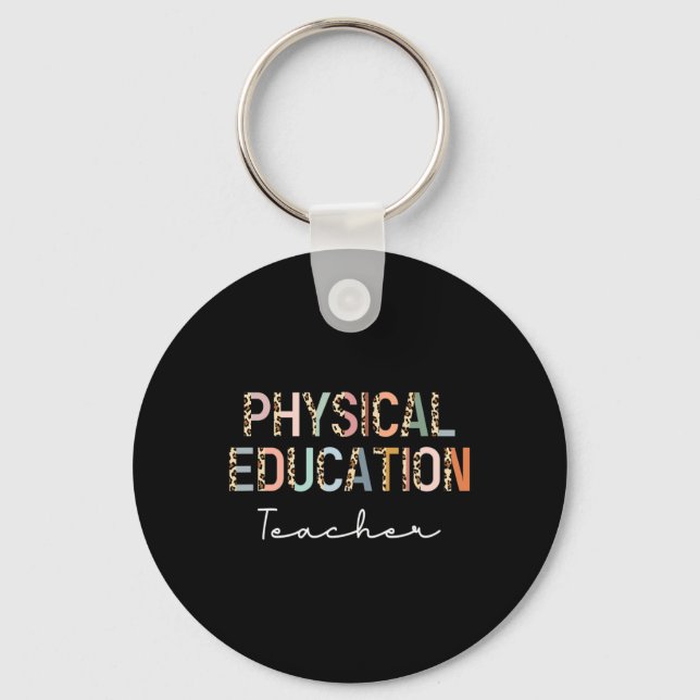 Leopard Pe Teacher Back to School Physical Educati Key Ring (Front)
