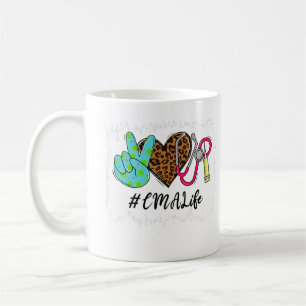Leopard Peace Love CMA Life Stethoscope School Nur Coffee Mug