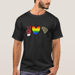 Leopard Peace Love South Carolina Heart Lgbt Pride T-Shirt