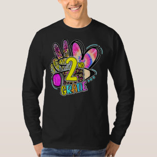 Leopard Peace Out Second Grade 2nd Grade Last Day T-Shirt