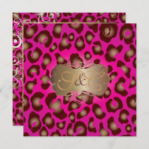 LEOPARD/PEARL SWIRLS/VINTAGE/DIY BCKGRND INVITATION