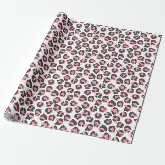 Leopard Pelt: Black Pink Texture Wrapping Paper
