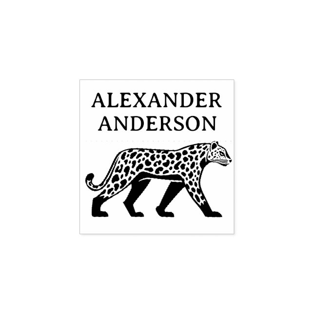 Leopard Personalise Rubber Stamp (Imprint)
