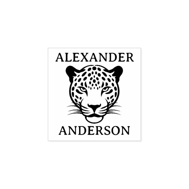Leopard Personalise Rubber Stamp (Imprint)