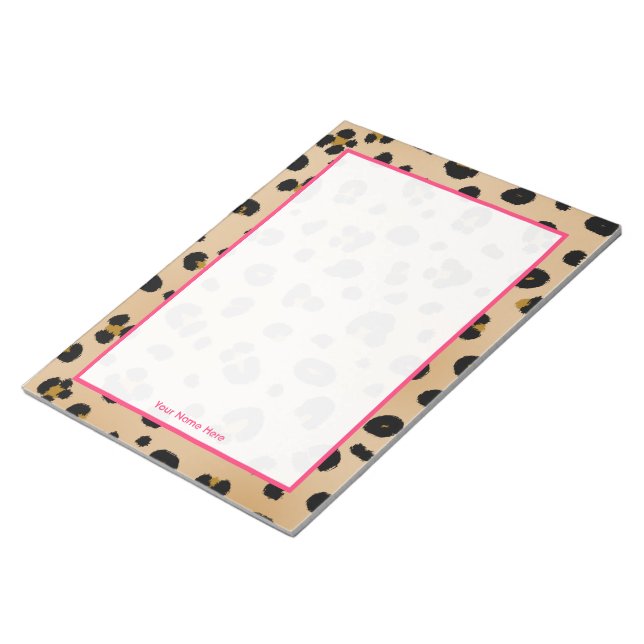 Leopard Personalised Notepad (Angled)