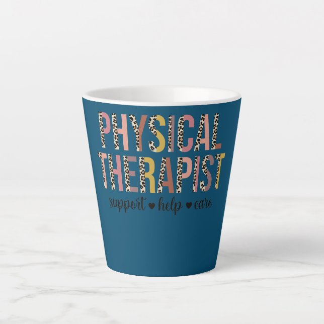 Leopard Physical Therapist PT PTA Therapy Latte Mug (Front)