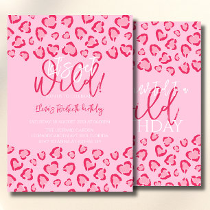 Leopard Pink Birthday Stylish Animal Print Party Invitation