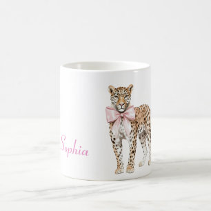 Leopard Pink Bow   Coffee Mug