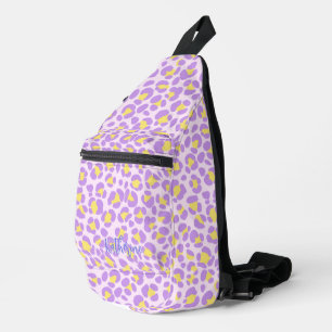 Leopard Pink Purple Yellow Personalised Sling Bag