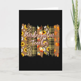 Leopard Plaid Fall Blessed Kindergarten Teacher Th Card
